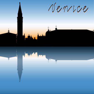 gün batımında Venedik