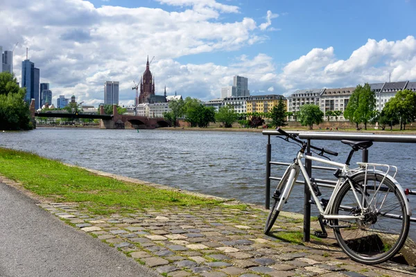 Urban Riverside Park in Frankfurt — Stock Photo, Image