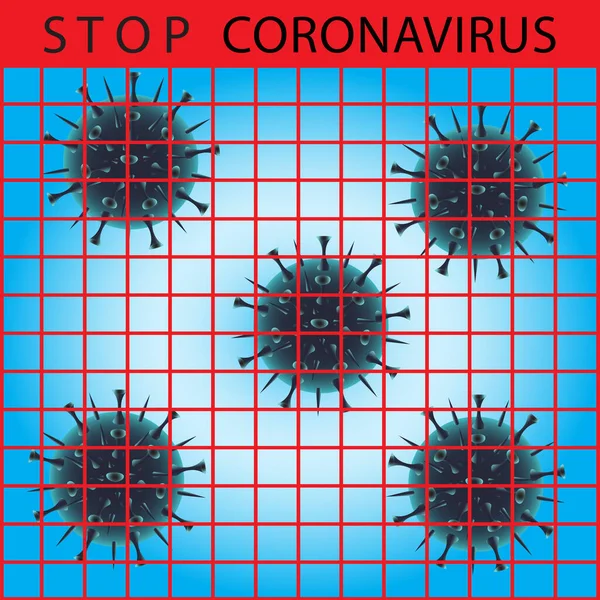 Berhenti dari coronavirus - Stok Vektor