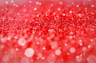 Kırmızı glitter doku ve bokeh ışık veya kar efekti bayram, Sevgililer günü, Yılbaşı ve yeni yıl festival arka plan, metin veya medya içeriği, yüksek karşıtlık renk tonu için kopya alanı