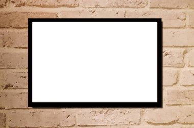 boş reklam billboard veya eski vintage tuğla duvar arka plan, metin veya medya içeriği, ticari, pazarlama ve reklam kavramı kopya alanı geniş ekran televizyon