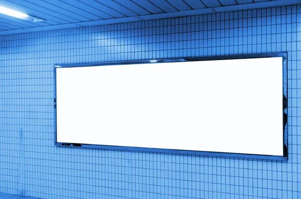 Blank Advertising Billboard Light Box Showcase Wall Airport Subway Train — Stock Photo, Image