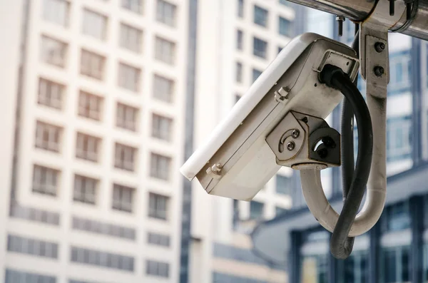 Cctv Sistema Cámaras Seguridad Que Opera Moderno Edificio Ciudad Seguridad —  Fotos de Stock