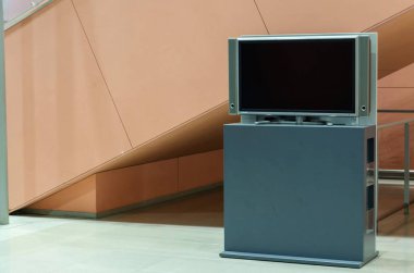 LCD televizyon reklam billboard veya boş vitrin ışık kutusu metin mesajı veya medya içeriğinizi Havaalanı veya mağaza, ticari, pazarlama ve reklam kavramı, için için