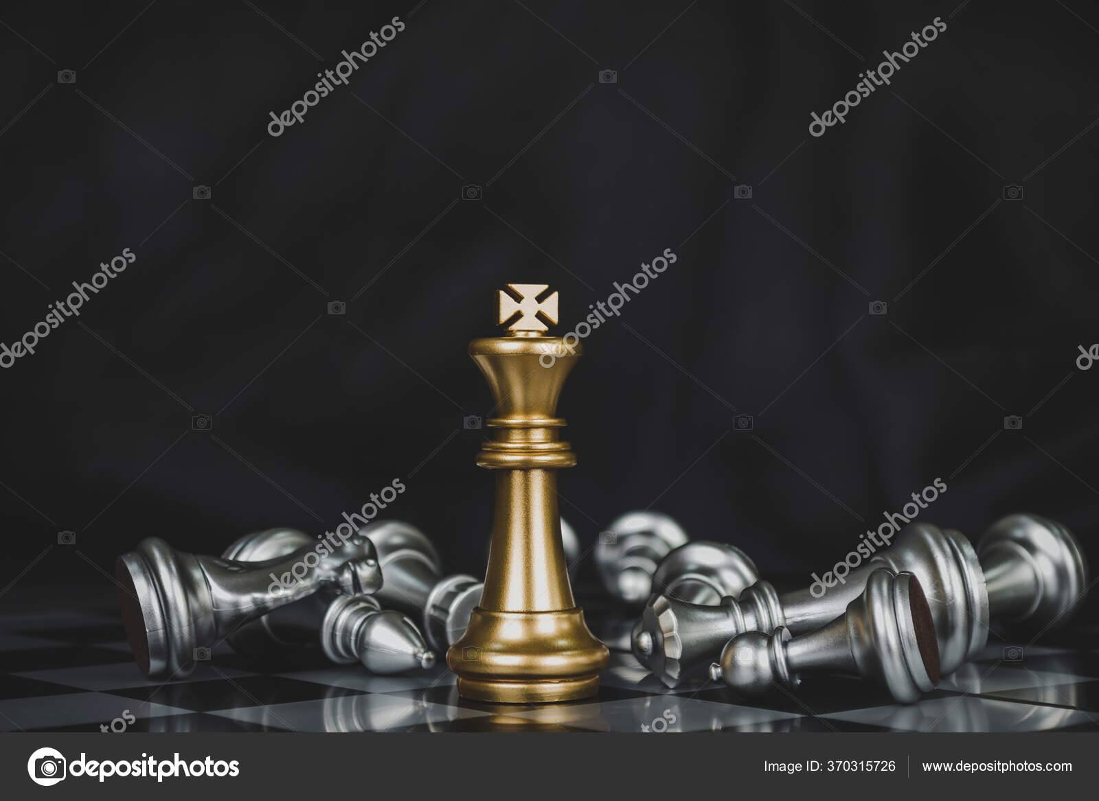 Golden King And Queen Chess Piece Concept For Business Competition