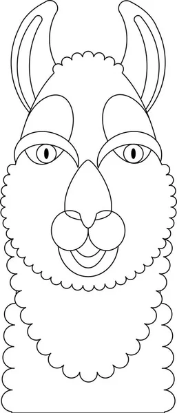 Lama zbarvení portrét v geometrické plochý. Hlavy přední — Stockový vektor