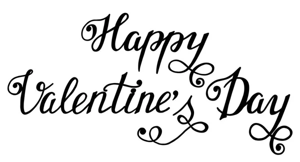 Szczęśliwy Valentine's Day ręcznie rysowane pędzla literowanie na białym tle na wh — Wektor stockowy