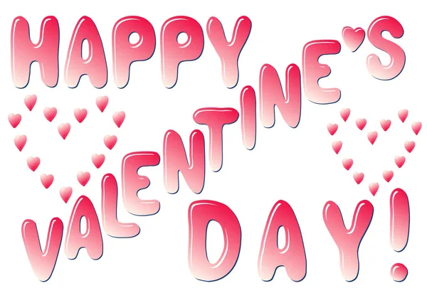 Szczęśliwy Valentine's Day ręcznie rysowane literowanie na białym tle na b biały — Wektor stockowy