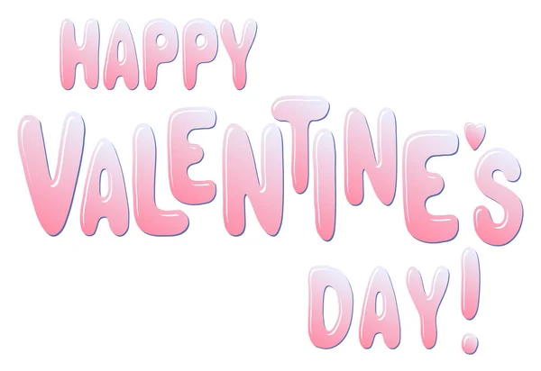 Szczęśliwy Valentine's Day ręcznie rysowane literowanie na białym tle na b biały — Wektor stockowy