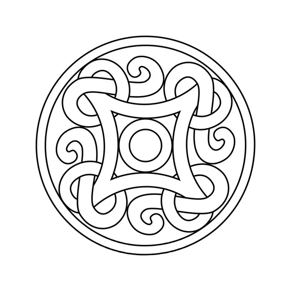 Ancient viking ornament in a graphic style. Vector coloring illu — Stock Vector