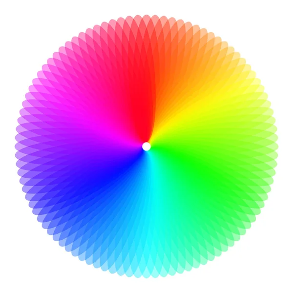 Rainbow färghjulet. Färgglada illustration guide. — Stock vektor