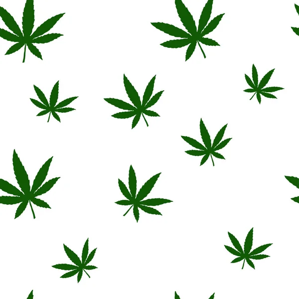 Naadloze patroon van cannabis of marihuana verlaat. Geschikt voor gebruik in het ontwerp van de verpakking, reclame, posters — Stockvector