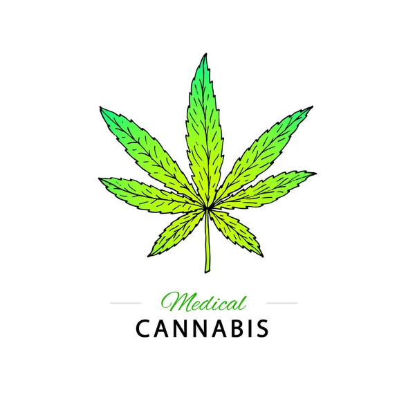 Illustratie van medicinale cannabis. Geschikt voor gebruik in de desig — Stockvector