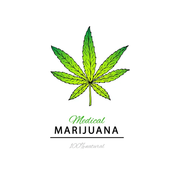 Illustratie van medische marihuana. Geschikt voor gebruik in de desi — Stockvector