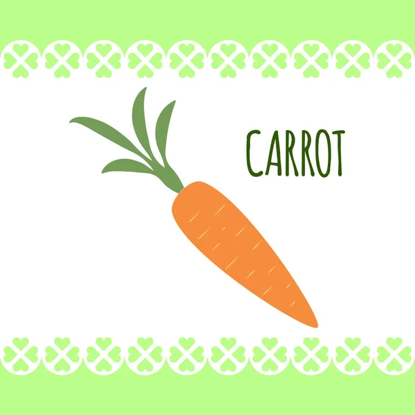 Imagen aislada de zanahoria fresca naranja sobre fondo blanco en estilo plano. Para dietas, cocinar el desayuno, ensaladas . — Archivo Imágenes Vectoriales
