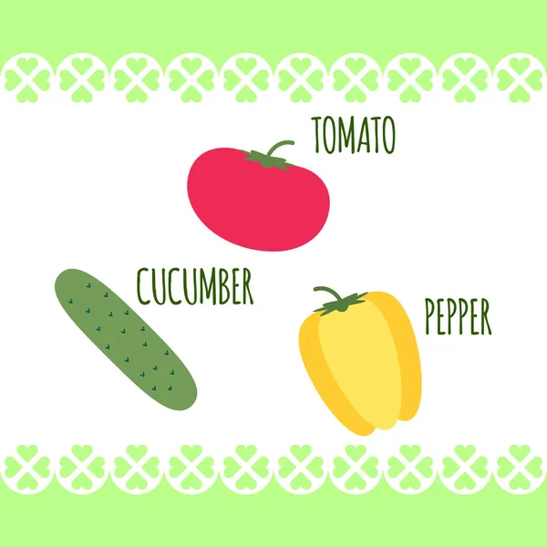 Alimentación saludable de las verduras. Alimento orgánico de ilustración de supermercados. Dieta vegetariana aislada sobre fondo blanco — Archivo Imágenes Vectoriales