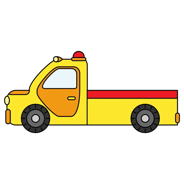 Caminhão de reboque colorido para carros de emergência de transporte. Ilustração isolada sobre fundo branco — Vetor de Stock