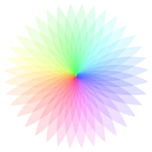 Szivárvány színű kerék. Útmutató színes illusztráció. — Stock Vector