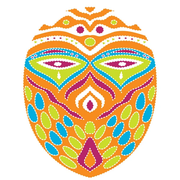 Törzsi ethnik maszk. Fehér alapon, színes illusztráció — Stock Vector