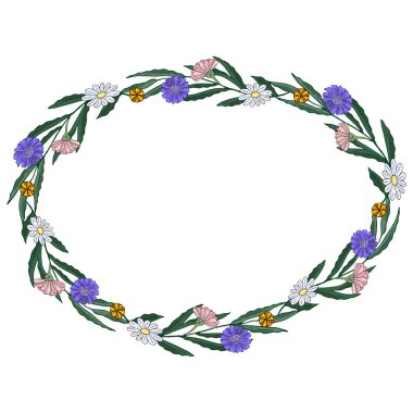 Nazik yaz çiçek kalp şeklinde düzenlenmiş. Doodle stili