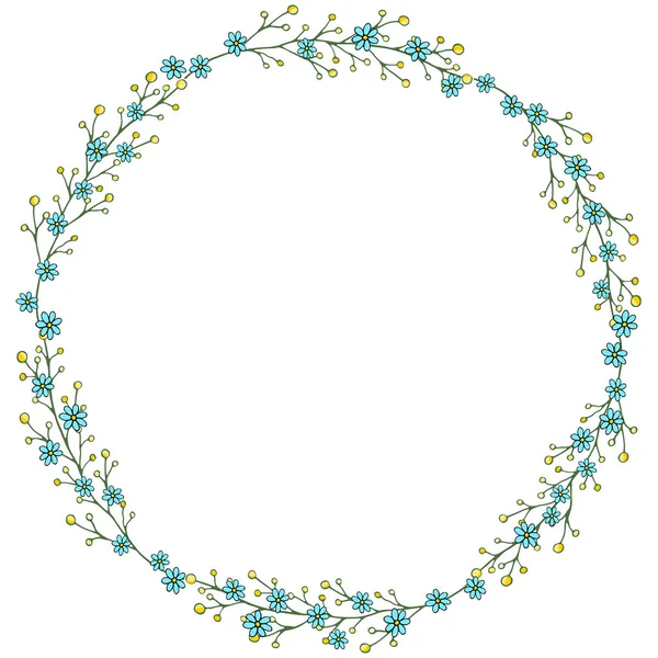 Fleurs d'été douces disposées en forme de cœur. Style caniche — Image vectorielle