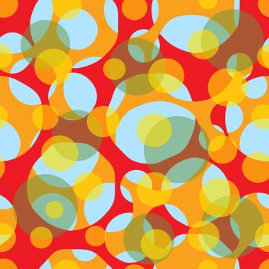Daireler ile soyut geometrik seamless modeli. Yeşil, sarı, kırmızı, turuncu, mavi