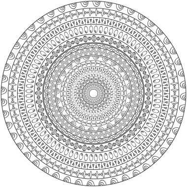 Elle çizilmiş doodle tarzı Mandala boyama.