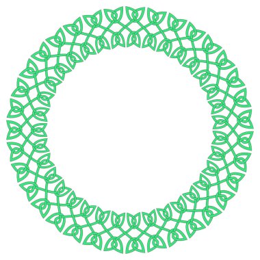 Yuvarlak celtic knot çerçeve. Geleneksel Ortaçağ kare desen hasta