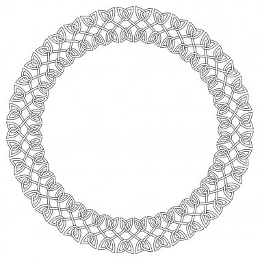 Yuvarlak celtic knot çerçeve. Geleneksel Ortaçağ kare desen hasta