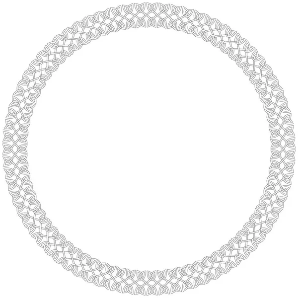 Round celtic knots frame. Traditional medieval frame pattern ill — Stock Vector