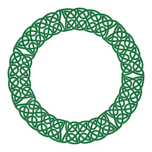 Yuvarlak celtic knot çerçeve. Geleneksel Ortaçağ kare desen illüstrasyon.