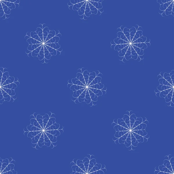 Padrão de floco de neve de Natal sem costura. Papel de parede vector na moda. Cenário de Natal. Padrão abstrato moderno com flocos de neve para design de impressão. Fundo de natureza sazonal. Ilustração vetorial moderna . — Vetor de Stock