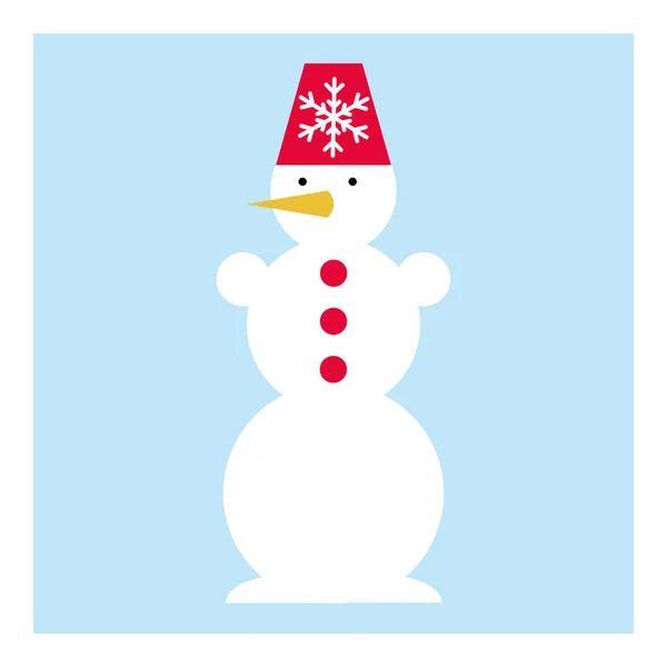 Snowman, geweldig ontwerp voor elk doel. Winter decoratie element. Feestelijke kunstachtergrond. Vector vintage illustratie. Geïsoleerd pictogram. Eenvoudige platte vector illustratie. Plat eenvoudig pictogram. — Stockvector