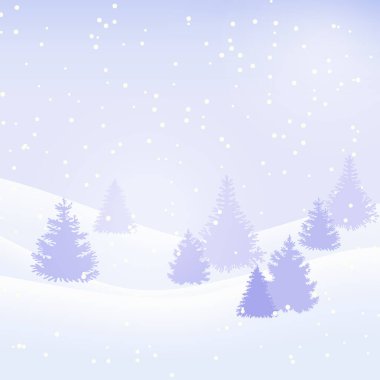 Parlak arka planda güzel bir tarzı var. Tatil kış manzarası. Retro noel ışığı kartı. Dekoratif vektör çizimi. Siluet vektör çizimi. Mutlu noel kartı çizimleri.