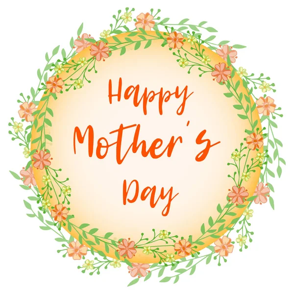 Flower happy mother day in beautiful style on white background. Design template greeting card. Vintage floral wreath. Summer vector illustration. Floral wreath frame. Happy mother day flower card. — Free Stock Photo
