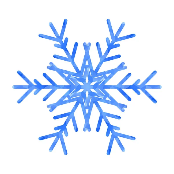 Abstrakte Designvorlage mit polygonaler Schneeflocke für die Dekoration. Vektor dekorativen Hintergrund. Wintersymbol. Low-Poly-Banner mit Schneeflocke auf weißem Hintergrund für dekoratives Design. — Stockvektor