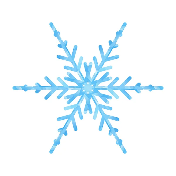 Abstrakte Designvorlage mit polygonaler Schneeflocke für die Dekoration. Vektor dekorativen Hintergrund. Wintersymbol. Low-Poly-Banner mit Schneeflocke auf weißem Hintergrund für dekoratives Design. — Stockvektor