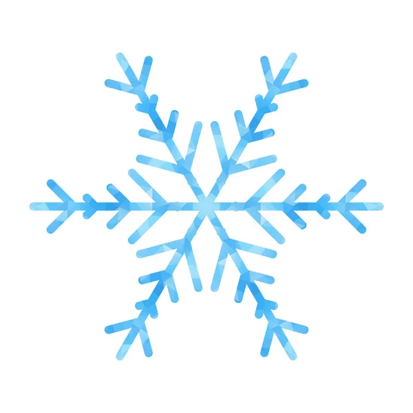 装飾デザインのための多角形の雪片と抽象的なデザインテンプレート。ベクトル装飾の背景。冬のシンボル。装飾的なデザインのための白い背景に雪の結晶と低ポリバナー. — ストックベクタ