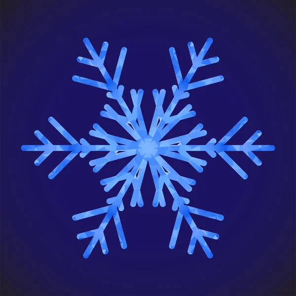 Plantilla de diseño abstracto con copo de nieve poligonal para el diseño de decoración. Fondo decorativo vectorial. Símbolo de invierno. Banner de poli bajo con copo de nieve sobre fondo azul para diseño decorativo . — Archivo Imágenes Vectoriales