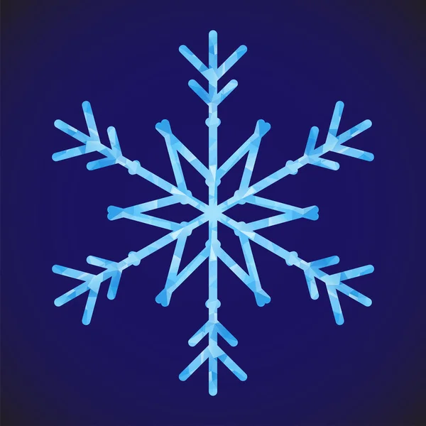 装飾デザインのための多角形の雪片と抽象的なデザインテンプレート。ベクトル装飾の背景。冬のシンボル。装飾的なデザインのための青の背景に雪の結晶と低ポリバナー. — ストックベクタ
