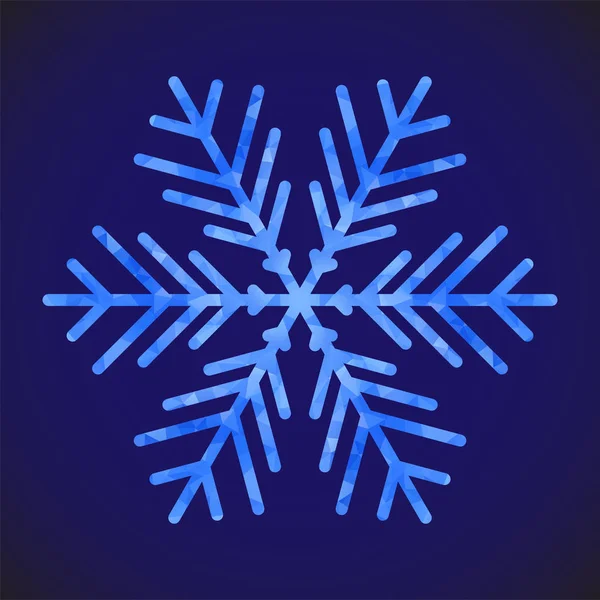 Plantilla de diseño abstracto con copo de nieve poligonal para el diseño de decoración. Fondo decorativo vectorial. Símbolo de invierno. Banner de poli bajo con copo de nieve sobre fondo azul para diseño decorativo . — Archivo Imágenes Vectoriales