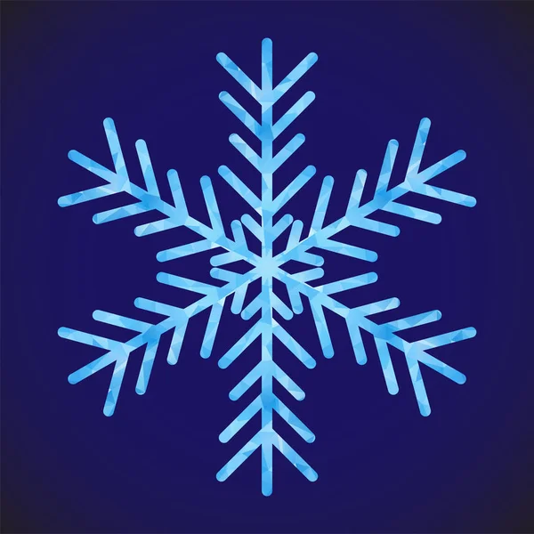 Plantilla de diseño abstracto con copo de nieve poligonal para el diseño de decoración. Fondo decorativo vectorial. Símbolo de invierno. Banner de poli bajo con copo de nieve sobre fondo azul para diseño decorativo . — Archivo Imágenes Vectoriales