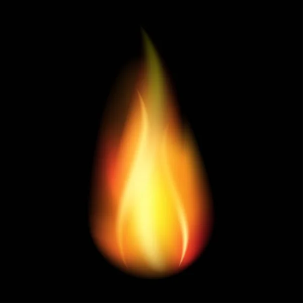Realistic fire flames. Template for concept design. Black background. Danger concept. Design element. Line art illustration. Vector fire flames sign illustration isolated. — Free Stock Photo