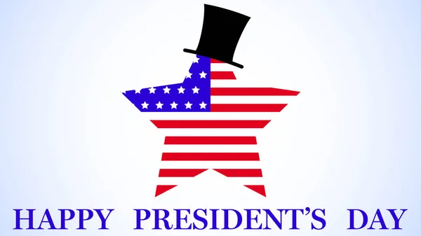 Happy President Day în stil american pe fundal alb. Ilustrație patriotică. Fundal abstract albastru. Sărbătoare naţională americană. Banner patriotic de sărbători din SUA. Poster vectorial . — Vector de stoc