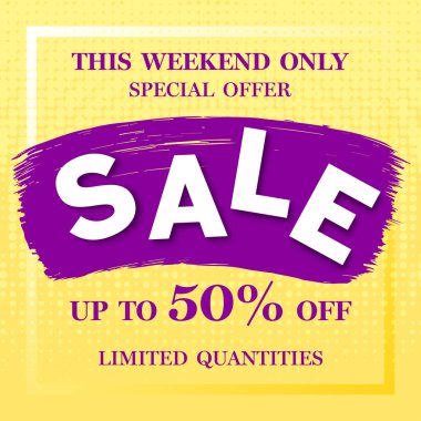 Satış afişi şablonu tasarımı. Büyük indirim var. Sezon sonu özel teklif afişi. Flaş indirimli promosyon tasarımı. Vektör çizimi. İş etiketi yüzde vektör illüstrasyonu.