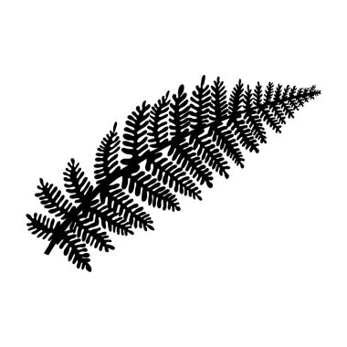 Dekorasyon tasarımı için beyaz arka planda siyah tropikal yaprak. Yaprak simgesi. Palmiye ağacı silueti. Vektör silueti çizimi izole edildi. Egzotik orman duvar kağıdı. Vektör illüstrasyon doğa arkaplanı.