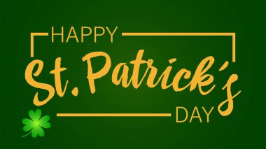 Aziz Patrick günün kutlu olsun. İrlanda bayramı illüstrasyonu. Bahar dekorasyonu. Vektör grafik. İrlanda sembolü. Şanslı bir işaret. Aziz Patrick Günü vektörü. Tebrik kartı. Tatil posteri.