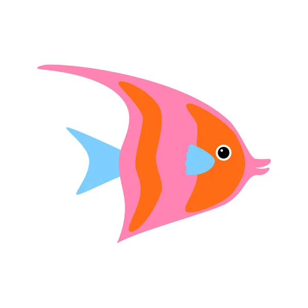 ベクター水族館魚のシルエットイラスト。水のアイコン水中動物。あなたのデザインのためのカラフルな漫画フラット水族館魚アイコン。フラットベクトル海の野生生物装飾要素. — ストックベクタ