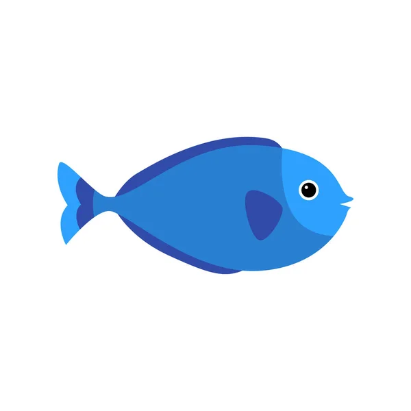 Vector aquarium vissen silhouet illustratie. Water icoon. Onderwater oceaan fauna. Kleurrijke cartoon platte aquarium vis icoon voor uw ontwerp. Vlakke vector. Zeedieren. Decoratie-element. — Stockvector