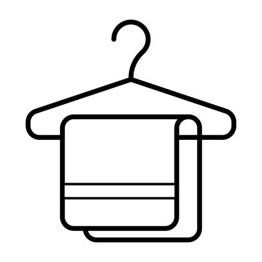Icon with clothes rack and towel. Vector symbol illustration. Laundry icon.